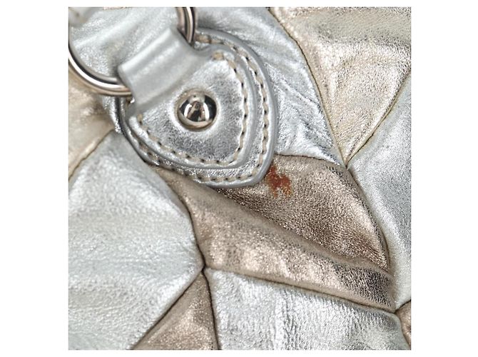 Bolso de mano Miu Miu de cuero 2way Silver Auth 204825A Plata - vista 3