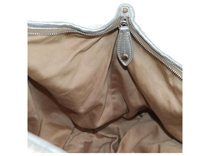 Bolso de mano Miu Miu de cuero 2way Silver Auth 204825A Plata - vista 30