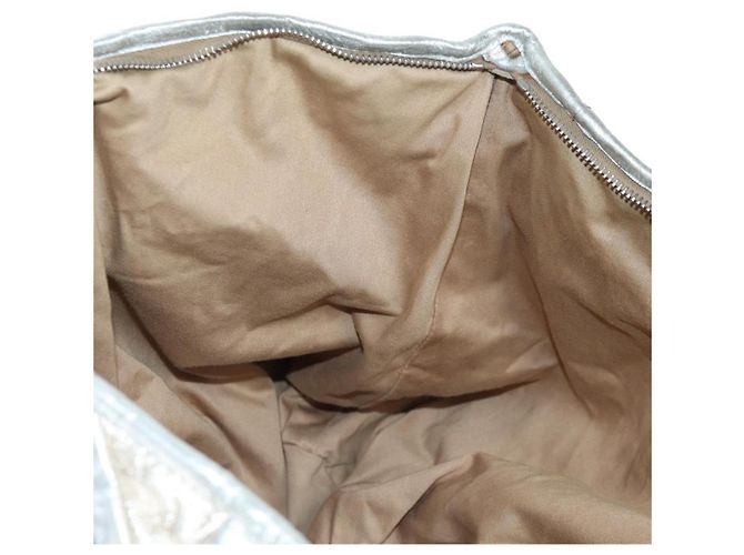 Bolso de mano Miu Miu de cuero 2way Silver Auth 204825A Plata - vista 31