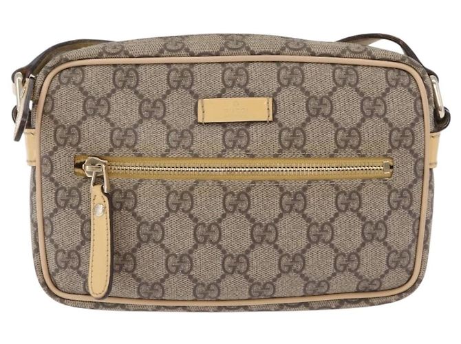 Borsa a tracolla GUCCI GG Supreme PVC Beige Gold 201447 Auth ep16201 D'oro - vista 13