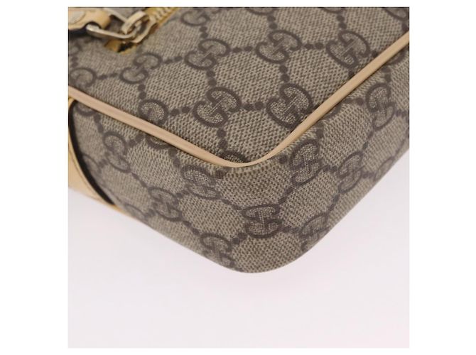 Borsa a tracolla GUCCI GG Supreme PVC Beige Gold 201447 Auth ep16201 D'oro - vista 16