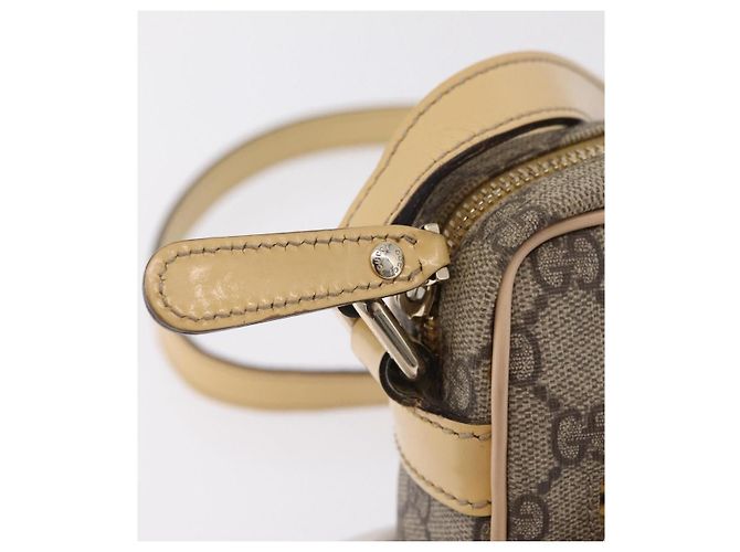 Borsa a tracolla GUCCI GG Supreme PVC Beige Gold 201447 Auth ep16201 D'oro - vista 21