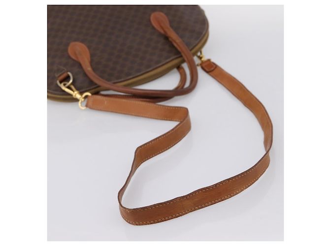Céline CELINE Macadam Canvas Handtasche PVC Leather 2way Brown Gold Auth ep15962 Braun Golden - Ansicht 10