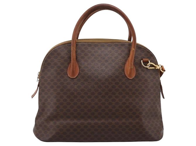 Céline CELINE Macadam Canvas Handtasche PVC Leather 2way Brown Gold Auth ep15962 Braun Golden - Ansicht 13