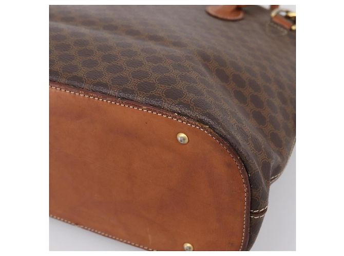 Céline CELINE Macadam Canvas Handtasche PVC Leather 2way Brown Gold Auth ep15962 Braun Golden - Ansicht 16