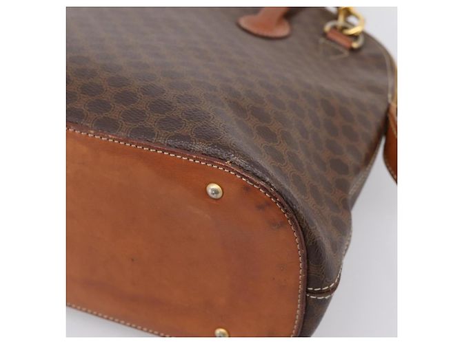 Céline CELINE Macadam Canvas Handtasche PVC Leather 2way Brown Gold Auth ep15962 Braun Golden - Ansicht 18