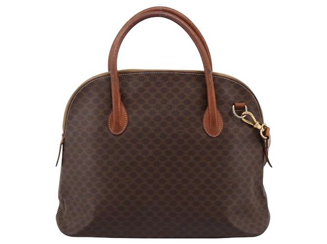 Céline CELINE Macadam Canvas Handtasche PVC Leather 2way Brown Gold Auth ep15962 Braun Golden - Ansicht 2