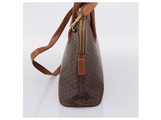 Céline CELINE Macadam Canvas Handtasche PVC Leather 2way Brown Gold Auth ep15962 Braun Golden - Ansicht 4