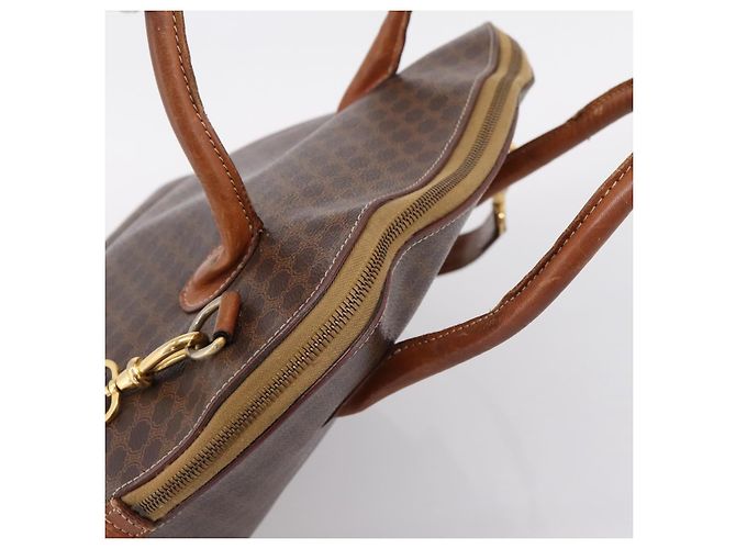 Céline CELINE Macadam Canvas Handtasche PVC Leather 2way Brown Gold Auth ep15962 Braun Golden - Ansicht 6
