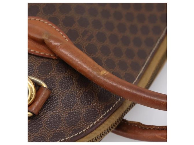 Céline CELINE Macadam Canvas Handtasche PVC Leather 2way Brown Gold Auth ep15962 Braun Golden - Ansicht 8