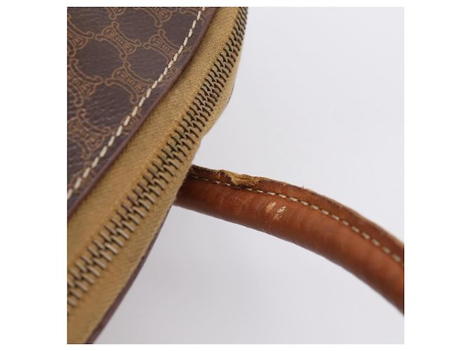 Céline CELINE Macadam Canvas Handtasche PVC Leather 2way Brown Gold Auth ep15962 Braun Golden - Ansicht 9