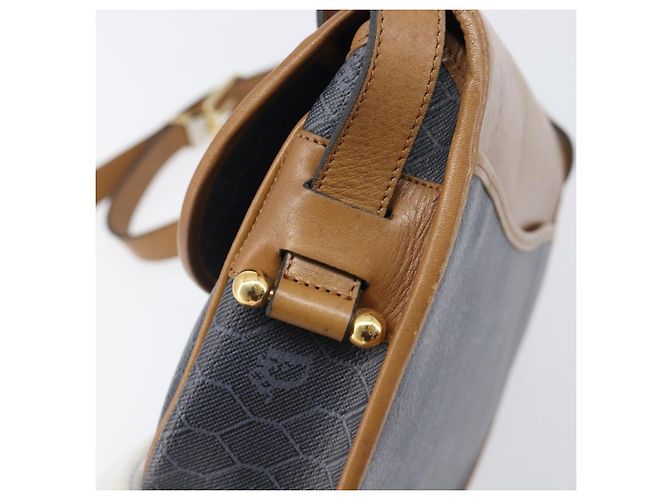 Borsa a tracolla Christian Dior Honeycomb Canvas PVC Gold Blue Auth ep16154 D'oro - vista 10