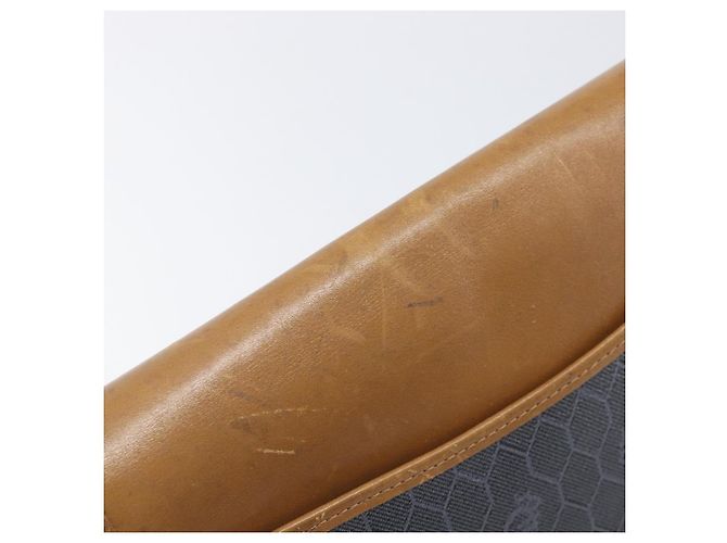 Borsa a tracolla Christian Dior Honeycomb Canvas PVC Gold Blue Auth ep16154 D'oro - vista 11