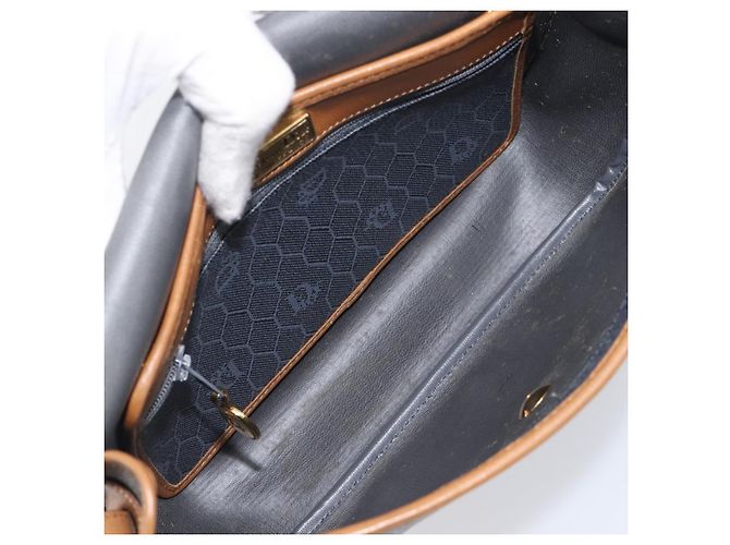 Borsa a tracolla Christian Dior Honeycomb Canvas PVC Gold Blue Auth ep16154 D'oro - vista 12