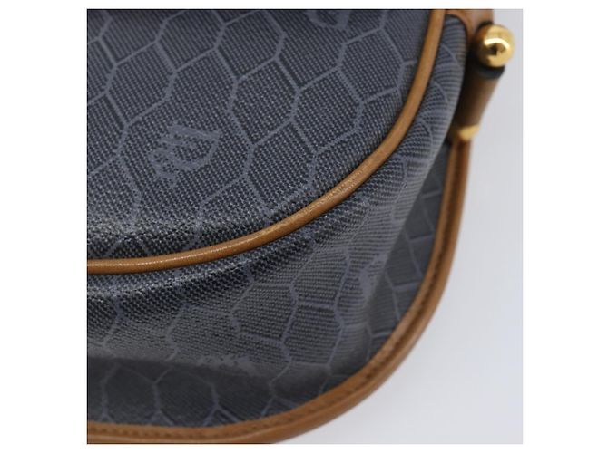 Borsa a tracolla Christian Dior Honeycomb Canvas PVC Gold Blue Auth ep16154 D'oro - vista 15