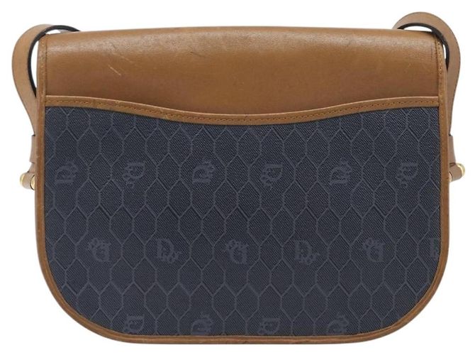 Borsa a tracolla Christian Dior Honeycomb Canvas PVC Gold Blue Auth ep16154 D'oro - vista 2
