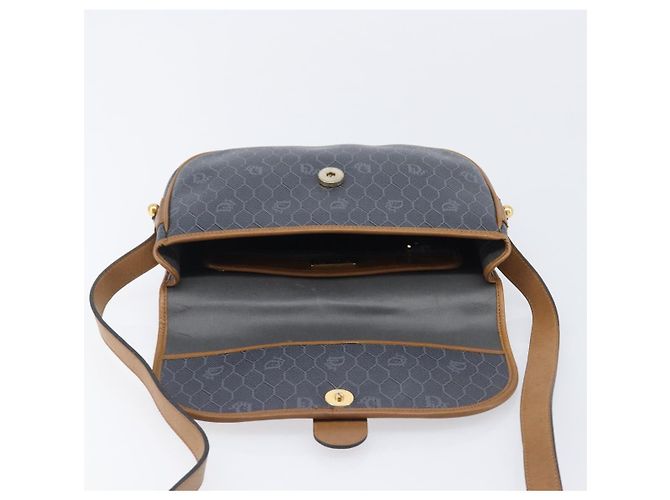 Borsa a tracolla Christian Dior Honeycomb Canvas PVC Gold Blue Auth ep16154 D'oro - vista 21