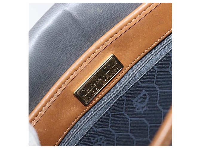 Borsa a tracolla Christian Dior Honeycomb Canvas PVC Gold Blue Auth ep16154 D'oro - vista 22