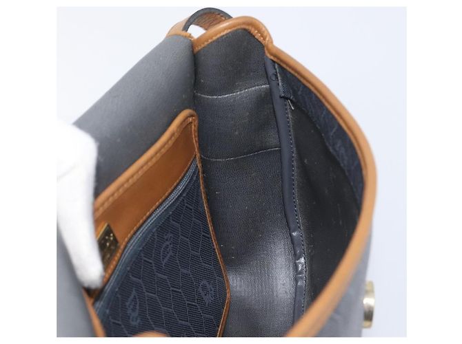 Borsa a tracolla Christian Dior Honeycomb Canvas PVC Gold Blue Auth ep16154 D'oro - vista 23