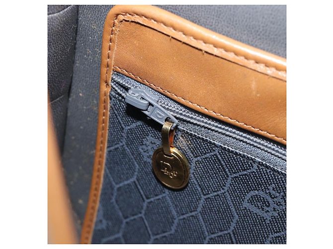 Borsa a tracolla Christian Dior Honeycomb Canvas PVC Gold Blue Auth ep16154 D'oro - vista 25