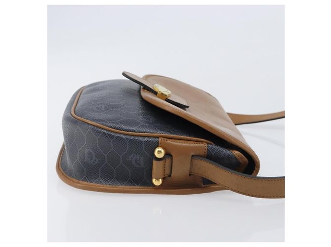 Borsa a tracolla Christian Dior Honeycomb Canvas PVC Gold Blue Auth ep16154 D'oro - vista 3