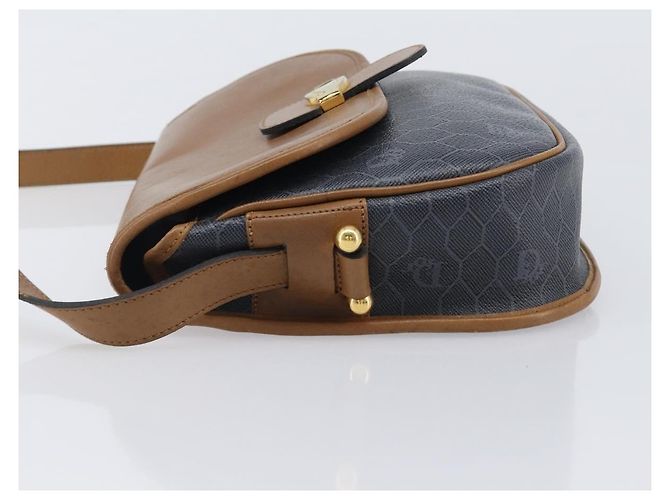 Borsa a tracolla Christian Dior Honeycomb Canvas PVC Gold Blue Auth ep16154 D'oro - vista 4