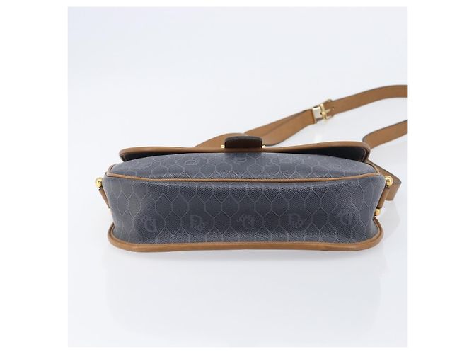 Borsa a tracolla Christian Dior Honeycomb Canvas PVC Gold Blue Auth ep16154 D'oro - vista 5