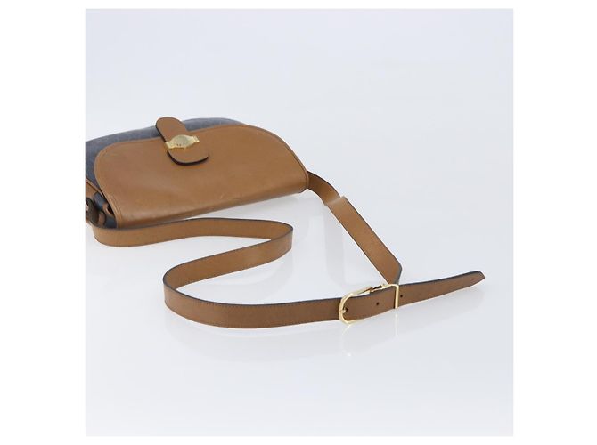 Borsa a tracolla Christian Dior Honeycomb Canvas PVC Gold Blue Auth ep16154 D'oro - vista 7