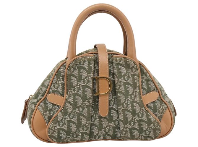 Borsa Double Saddle Christian Dior Trotter Canvas Khaki Gold Tone Auth mr2931 Cachi - vista 13