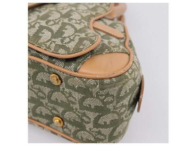 Borsa Double Saddle Christian Dior Trotter Canvas Khaki Gold Tone Auth mr2931 Cachi - vista 15