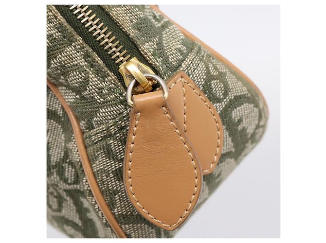 Borsa Double Saddle Christian Dior Trotter Canvas Khaki Gold Tone Auth mr2931 Cachi - vista 19