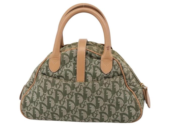 Borsa Double Saddle Christian Dior Trotter Canvas Khaki Gold Tone Auth mr2931 Cachi - vista 2