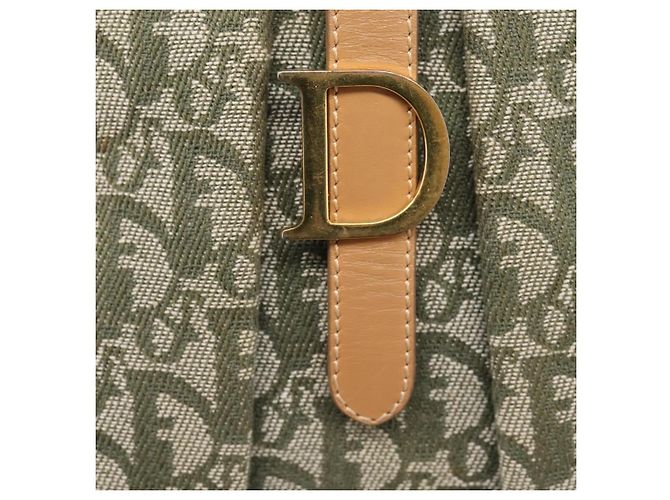 Borsa Double Saddle Christian Dior Trotter Canvas Khaki Gold Tone Auth mr2931 Cachi - vista 20