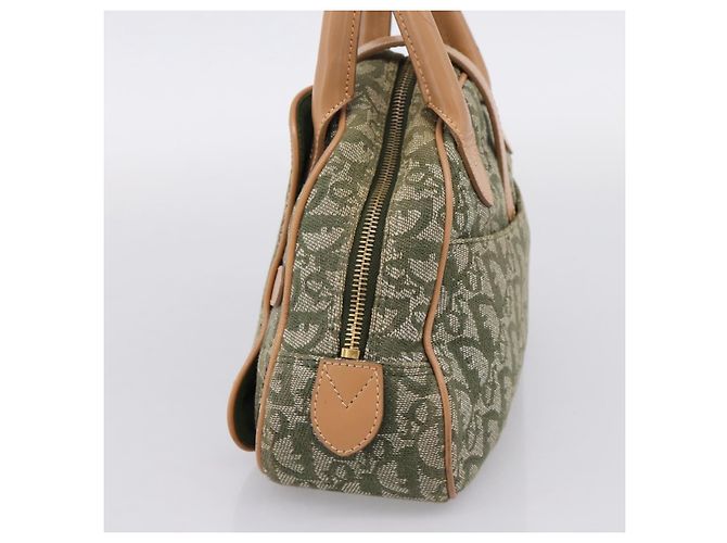 Borsa Double Saddle Christian Dior Trotter Canvas Khaki Gold Tone Auth mr2931 Cachi - vista 4