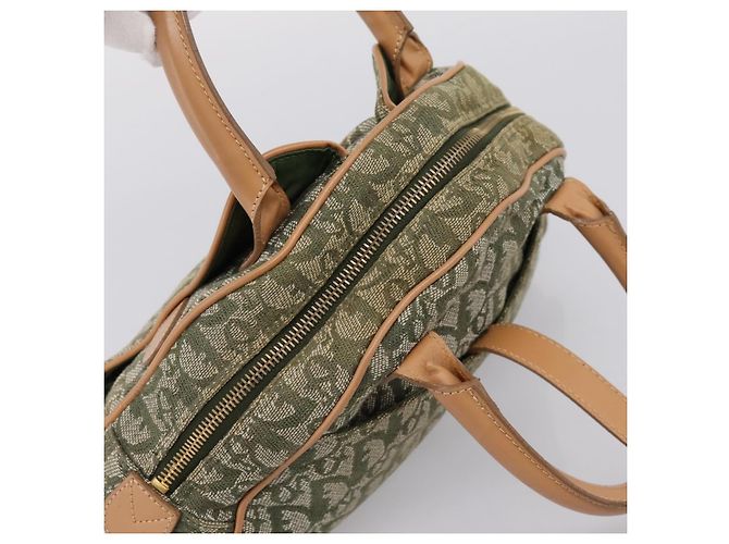 Borsa Double Saddle Christian Dior Trotter Canvas Khaki Gold Tone Auth mr2931 Cachi - vista 6