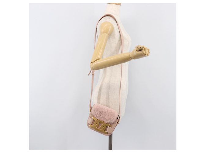 Borsa a tracolla TOD'S Kate Mouton Pink Gold Tone Auth 205929V Rosa - vista 28