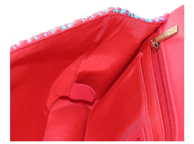 Borsa a catena CHANEL Matelasse 25 Tweed Rosa Blu Chiaro CC Auth yk20942SM - vista 22