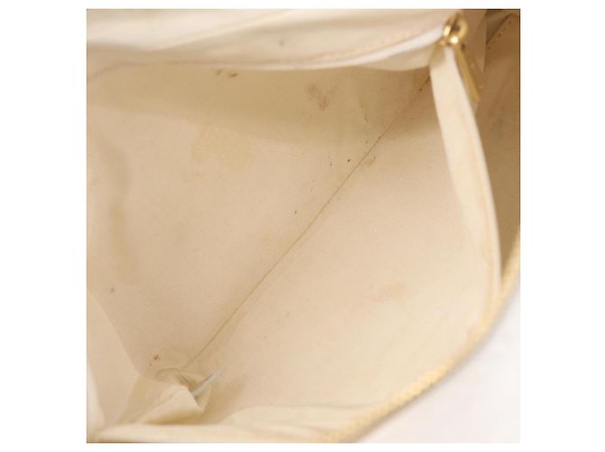 Bolsa CHANEL Wild Stitch em couro branco com detalhes dourados CC Auth mr2972 - vista 28