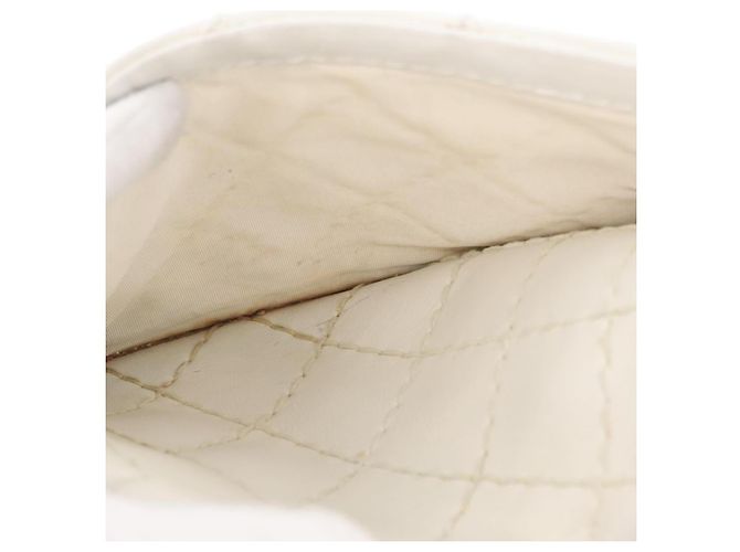 Bolsa CHANEL Wild Stitch em couro branco com detalhes dourados CC Auth mr2972 - vista 29