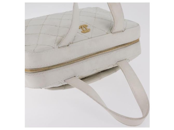 Bolsa CHANEL Wild Stitch em couro branco com detalhes dourados CC Auth mr2972 - vista 7