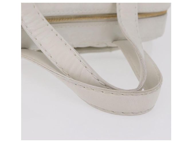 Bolsa CHANEL Wild Stitch em couro branco com detalhes dourados CC Auth mr2972 - vista 9