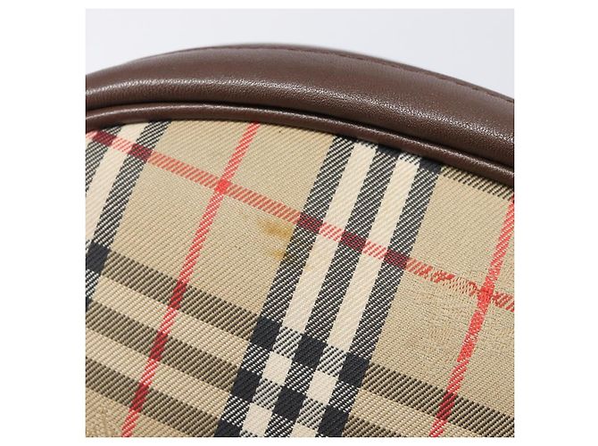 Borsa a tracolla Burberrys Nova Check Canvas Beige Tono Oro Auth bs37157 - vista 11