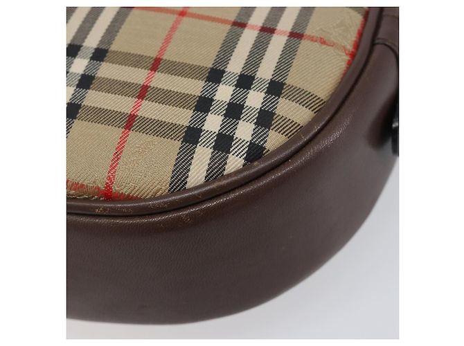 Borsa a tracolla Burberrys Nova Check Canvas Beige Tono Oro Auth bs37157 - vista 15