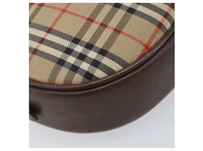 Borsa a tracolla Burberrys Nova Check Canvas Beige Tono Oro Auth bs37157 - vista 16