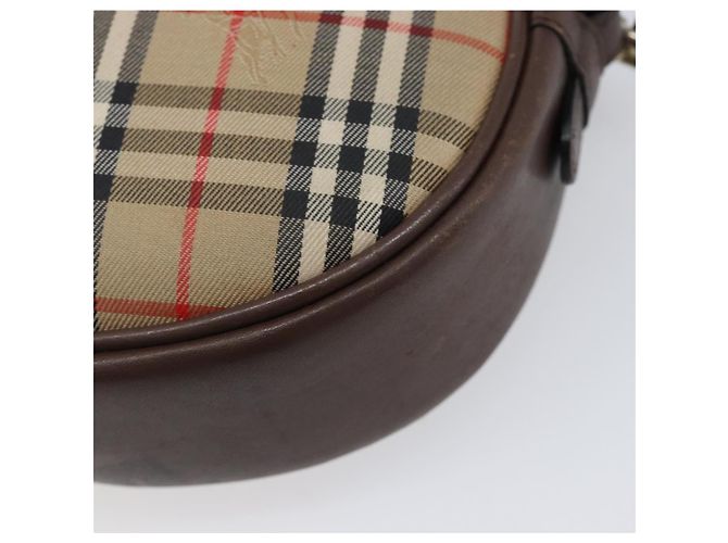 Borsa a tracolla Burberrys Nova Check Canvas Beige Tono Oro Auth bs37157 - vista 17