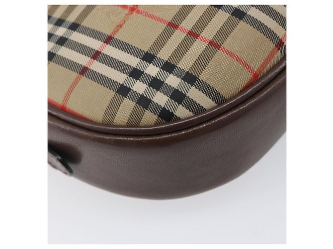 Borsa a tracolla Burberrys Nova Check Canvas Beige Tono Oro Auth bs37157 - vista 18