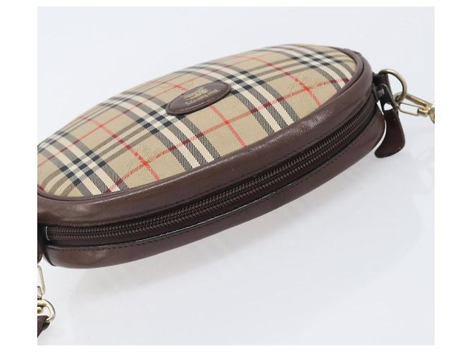 Borsa a tracolla Burberrys Nova Check Canvas Beige Tono Oro Auth bs37157 - vista 7