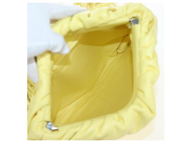 Borsa a tracolla BOTTEGA VENETA in pelle gialla autentica 204821M - vista 11