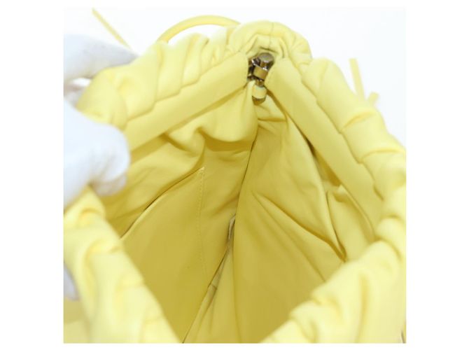 Borsa a tracolla BOTTEGA VENETA in pelle gialla autentica 204821M - vista 24