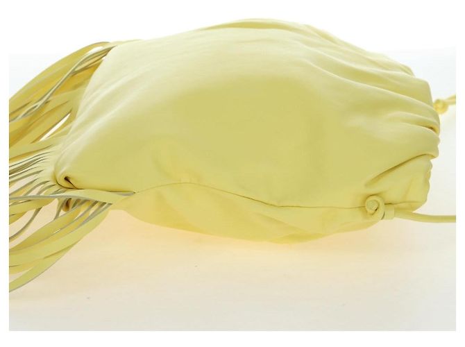 Borsa a tracolla BOTTEGA VENETA in pelle gialla autentica 204821M - vista 4